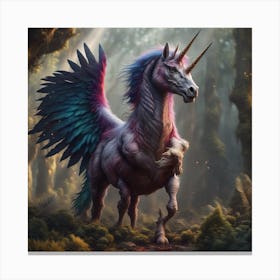 Unicorn In The Forest 1 Canvas Print