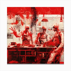 Zombies In The Kitchen Canvas Print