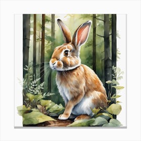 Rabbit In The Woods 64 Canvas Print
