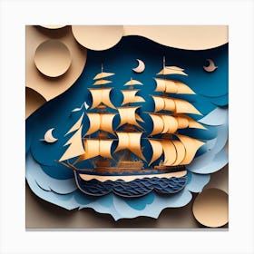 Paper art navy 01 Canvas Print