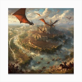 dragons wars Canvas Print