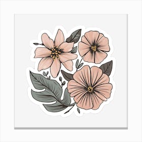 Pink Flowers Canvas Print