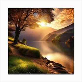 Sunset By The Lake 20 Canvas Print