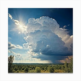 Cumulus Clouds Towering High Creating An Overcast Day In A Natural Outdoor Landscape Cumulus Clou (3) Canvas Print