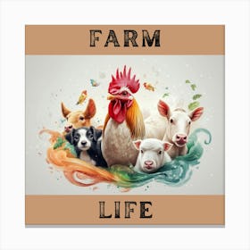 Farm life animals Canvas Print