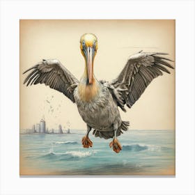 Pelican In Flight 1 Canvas Print