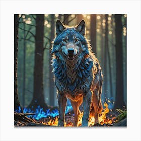 Wolf In The Forest 1 Canvas Print