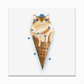 Cat Ice Cream Cone Canvas Print