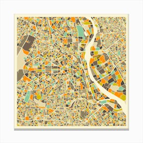 New Delhi Map Canvas Print