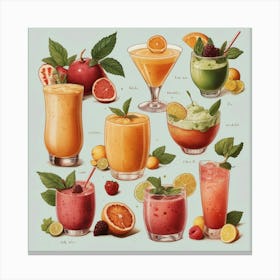 Default Nonalcoholic Cocktails And Smoothies Aesthetic 0 Canvas Print