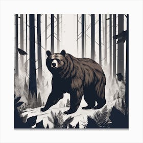 Bear In The Woods 8 Canvas Print