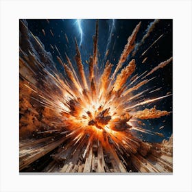 Explosion Of A Spacecraft Canvas Print