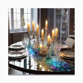 Christmas Table Setting 50 Canvas Print