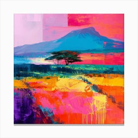 Abstract Travel Collection Mount Kilimanjaro Tanzania 3 Canvas Print