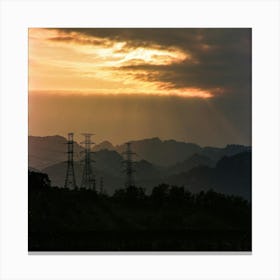 Sunset In The Mountains Canvas Print