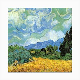 Cypresses In The Wheat Field Canvas Print