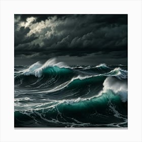 Abstract Representation Of A Stormy Sea 1 Canvas Print