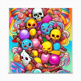 Candy Skulls Canvas Print