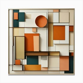 'Orange Squares' Wall Decoration Canvas Print