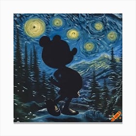 Craiyon 145707 Side View Of Minnie Mouse In Silhouette With A Pregnant Belly Canvas Print