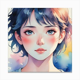 Anime Girl With Blue Eyes 1 Canvas Print