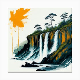 Colored Falls Ink Painting (17) Canvas Print