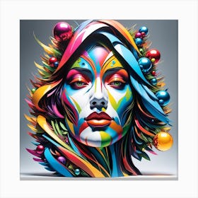 Colorful Woman Rainbow Canvas Print