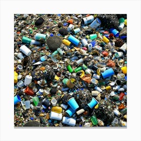 Plastic Waste On The Beach 6 Canvas Print