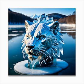 Ice Sculpture Of A Lion Canvas Print