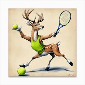 Tennis Deer 1 Canvas Print