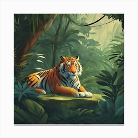 Tiger In The Jungle 38 Canvas Print