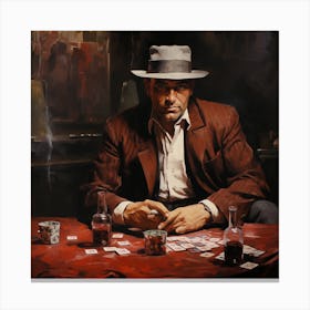 Man Playing Cards Canvas Print