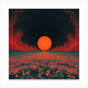 Sunset In The Field 3 Canvas Print