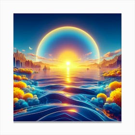 Sunset Over The Water Canvas Print