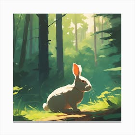 Rabbit In The Woods 28 Canvas Print