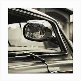 Black And White Car Mirror Canvas Print