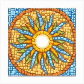 Mosaic Sun A Sun Created From A Mosaic Of Small Tiles 23 Canvas Print