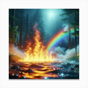 Rainbow In The Forest Canvas Print