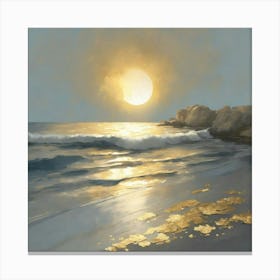 Moonlight On The Beach Canvas Print