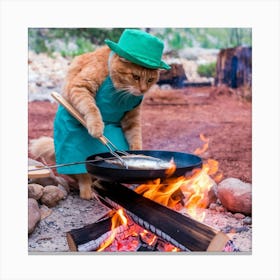 A Photo Of An Orange Cat Cooking A Fish Pmgynz3qsni Xjf0ohp Rq R8rrje36qhg3cun7gol3na Canvas Print