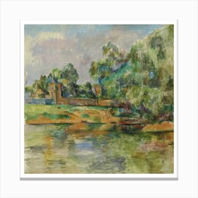 Cézanne By The River.Printed wall painting, high-level art. Canvas Print