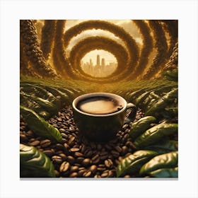 Coffee Cup In The City Canvas Print