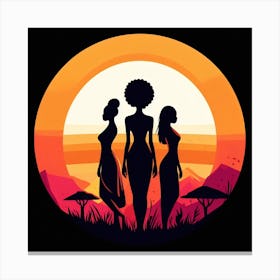 Silhouette Of African Women 3 Canvas Print