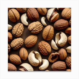 Nuts On A Black Background 11 Canvas Print