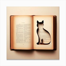 Cat In Book 1 Canvas Print