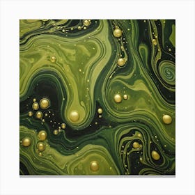 olive gold abstract wave art 22 Canvas Print