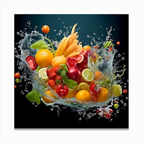 Fruit Splashing Water 2 Canvas Print