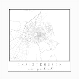 Christchurch New Zealand Street Map Canvas Print