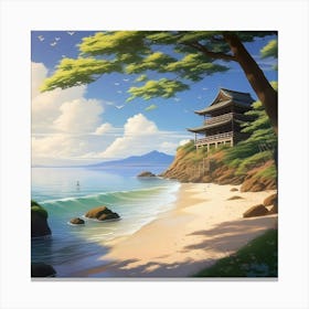 Japanese seaside Canvas Print