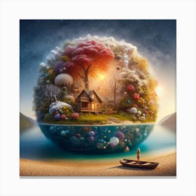 House On A Sphere Canvas Print